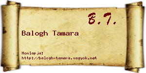 Balogh Tamara névjegykártya