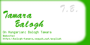 tamara balogh business card